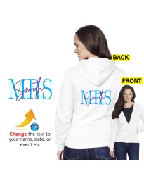 Personalised Mrs Custom Text Name Wifey Printed Adult Unisex Hooded Sweatshirt